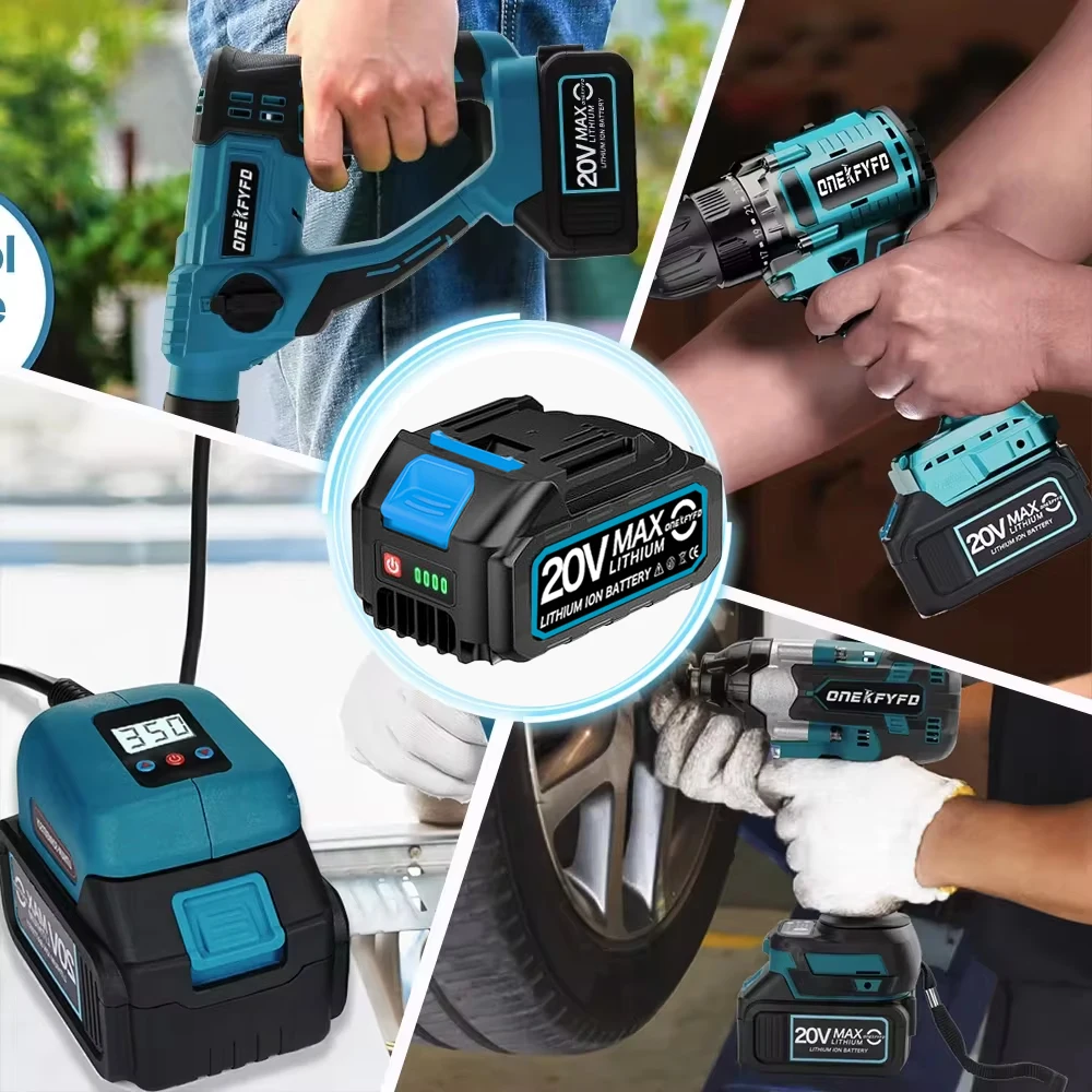Imagem -06 - com Carregador Bl1860 Baterias Recarregáveis 18v Íon de Lítio para Makita 18v Bateria Bl1840 Bl1850 Bl1830 Bl1860b Lxt400 Ferramenta Elétrica