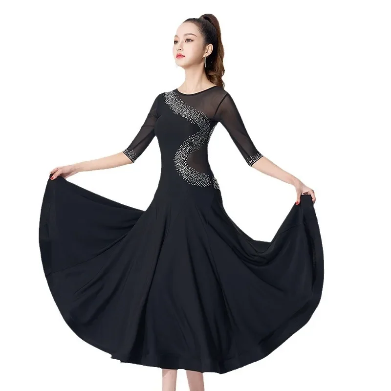 Faldas largas para mujer, ropa de práctica, vals, Tango, cóctel, niñas, graduación, vestido de baile moderno, ropa de salón estándar