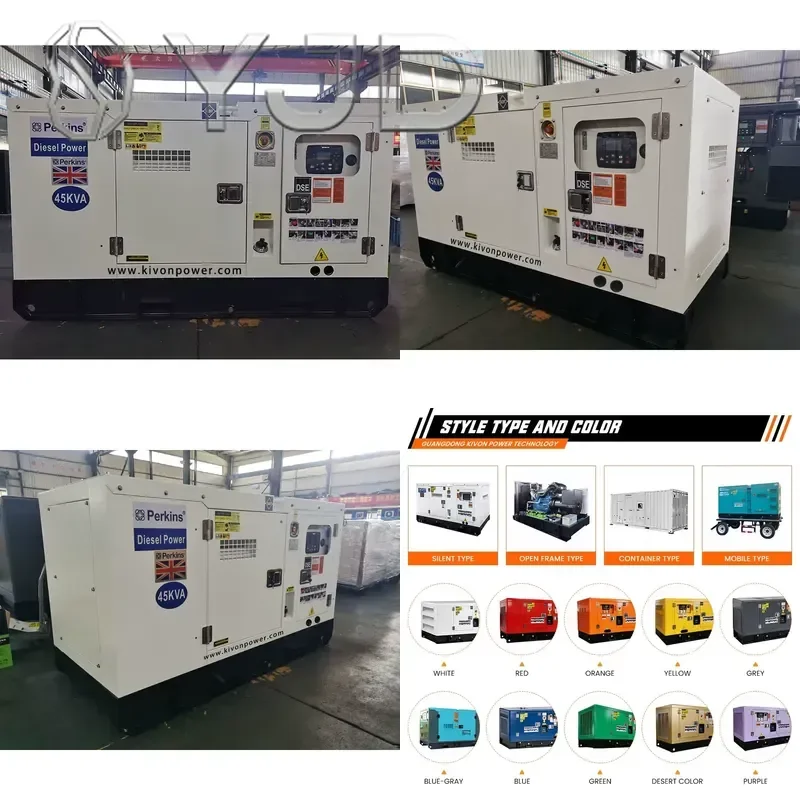 For UK Brand 50kva Portable Generator Set Super Silent 3 Phase ATS Option 15kva 20kva 30kva Silent Generator