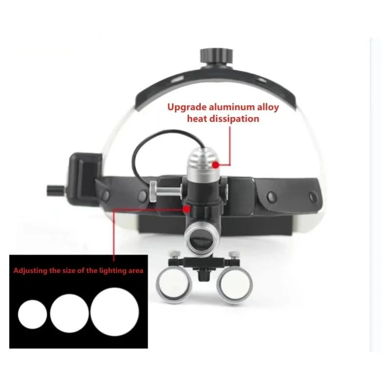 Dental LED Head Light Lamp for Lab Binocular Loupes Brightness Adjustable Dental Headlamp Head-mounted Surgical Headlight