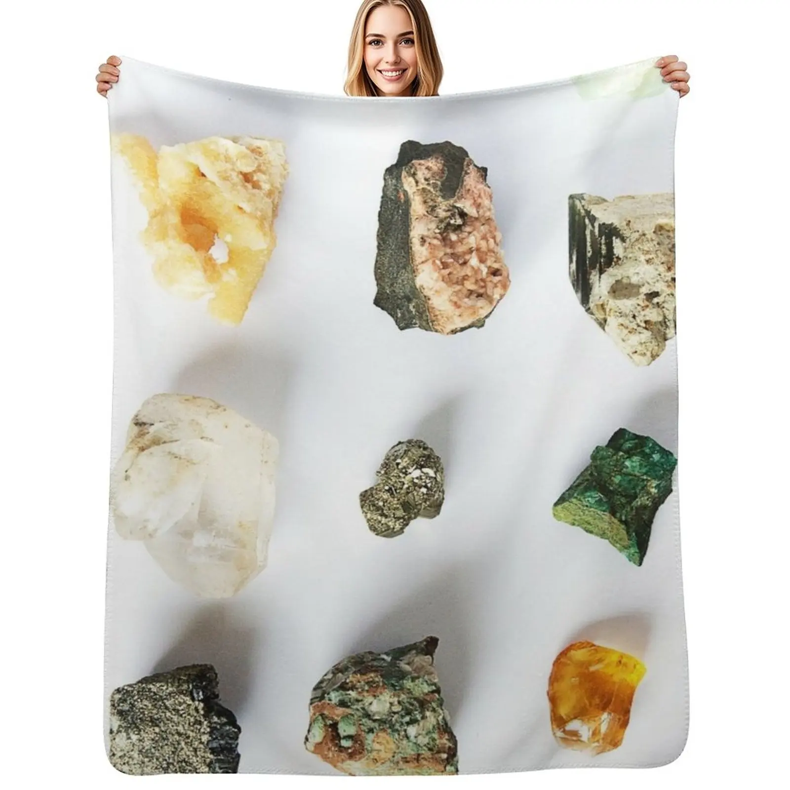Geodes Minerals Gems Stones Throw Blanket Blankets For Bed Tourist Fashion Sofas bed plaid Summer Softest Blankets