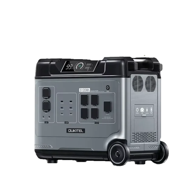 OUKITEL P5000 Pro 4000W draagbare krachtcentrale, 5120Wh LiFePO4 zonnegenerator met grote capaciteit, zuivere sinusgolf UPS noodstroomvoorziening, ideaal voor thuisback-up, kamperen in de buitenlucht,