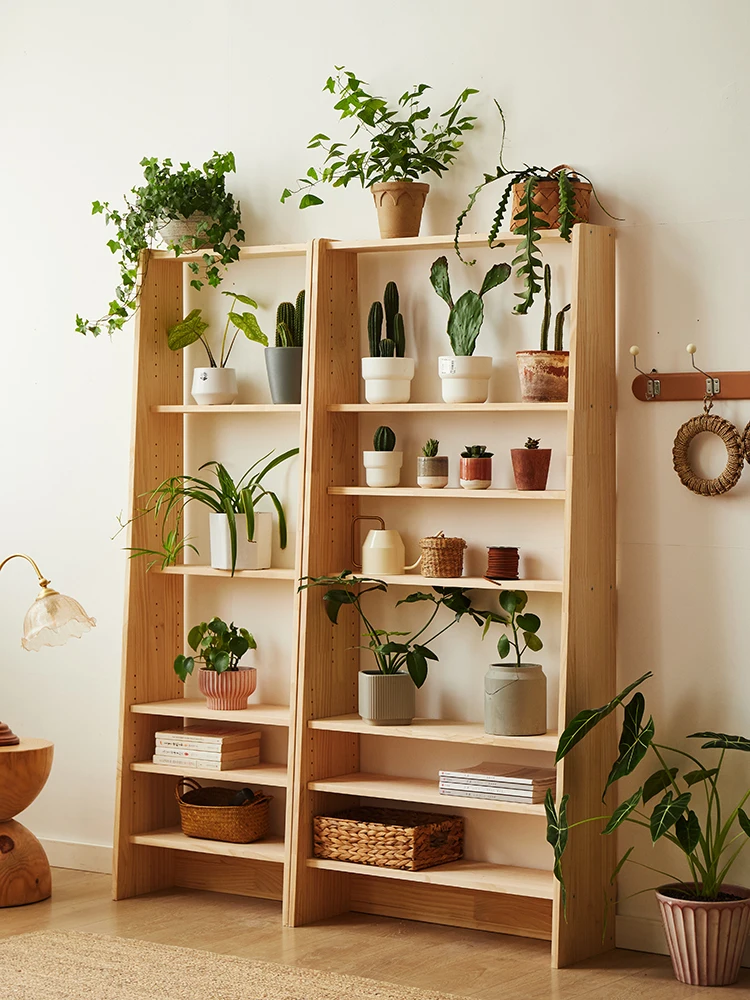 

Solid wood multi-layer flower stand indoor living room balcony floor-standing shelf against the wall flower pot rack of succulen