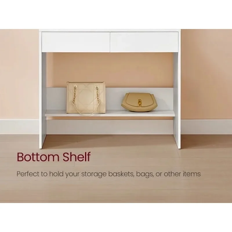 Kate Makeup Vanity Table Set Meja Rias Modern Putih untuk Kamar Tidur