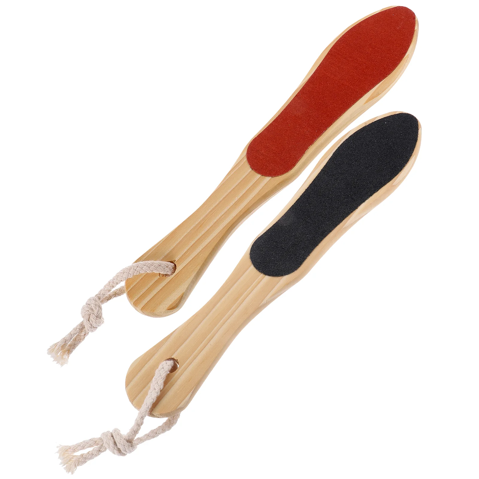 

2 Pcs Double Sided Wooden Foot Rub Pedicure Tools for Feet Heel File Lotus Tree Accessories