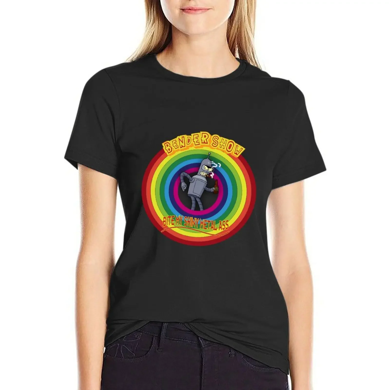 

Bender robot T-Shirt new edition blanks summer top animal print t-shirts for Women graphic tees