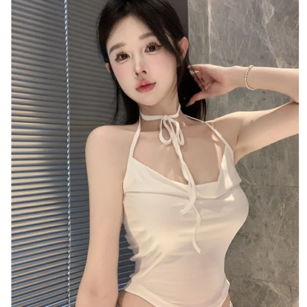 جديد الصيف الحلو فتاة حبال نظرة ضئيلة مزاجه الرقبة سترة عارضة أنبوب أعلى عطلة الشاطئ