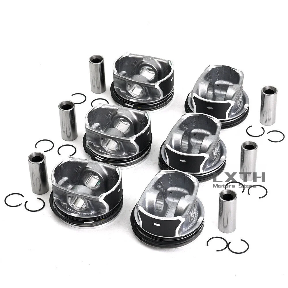 6pcs Pistons & Rings Set STD A30750892 For Volvo S60 S80 V60 V70 XC60 XC70 3.0 T6 B6304T