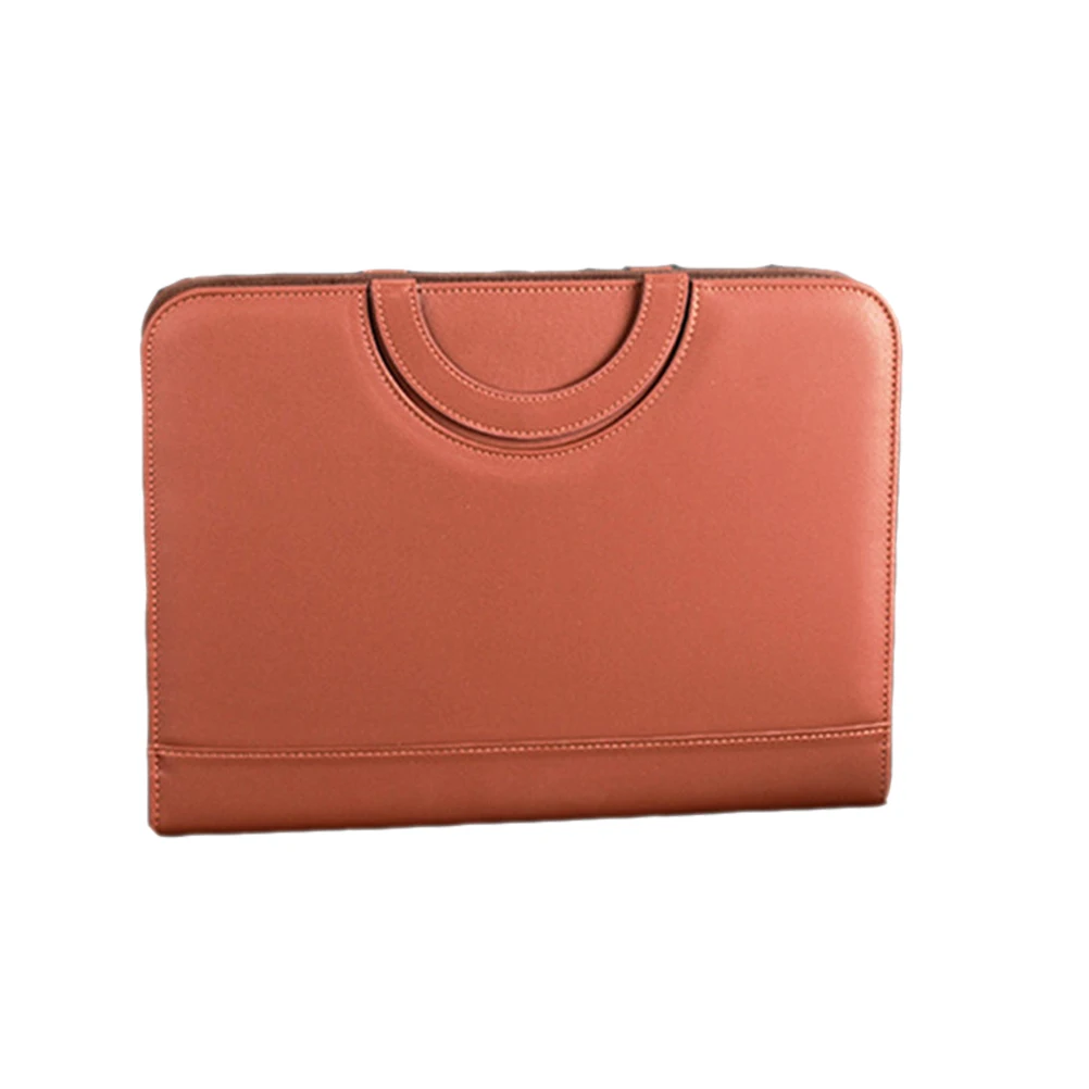 

Multifunctional Portfolio Office Calculator PU Business Zipper Folder A4 Size ganizer With Pen Loops Slots Mini