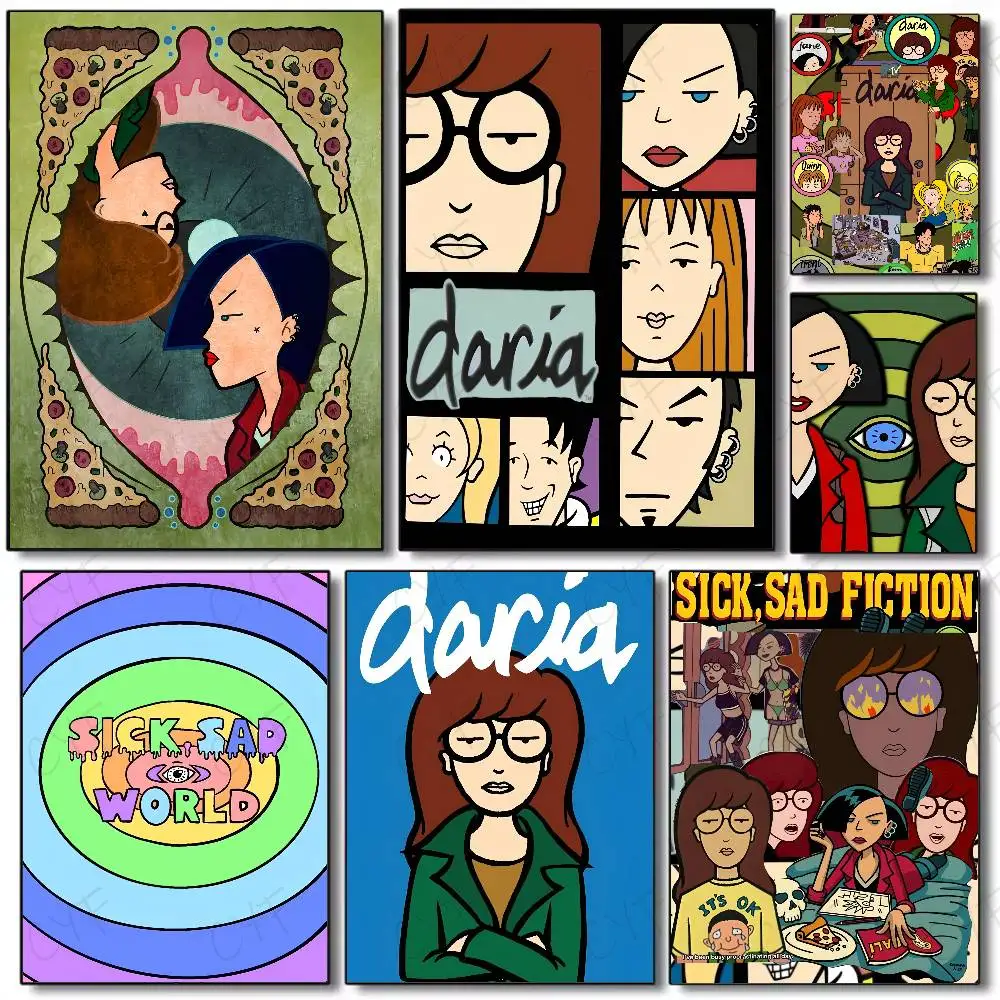

Anime D-Daria Girl Poster Waterproof Vintage Movie Posters High Quality Wall Art Print For Room Decor Gift