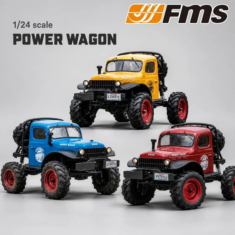 Fms 1/24 Fcx24 Power Wagon RTR Rc Climbing Off Road Vehicle Model Desktop Brushed Motor Xiaoqi 4wd Remote Control Adult Boy Toy