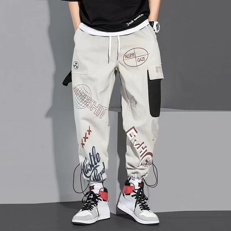 Men's Cargo Pants Y2k Harem Multi Pocket Trousers Loose New In Hiking Wide Vintage Joggers Street Korean Style Fashion Slacks S