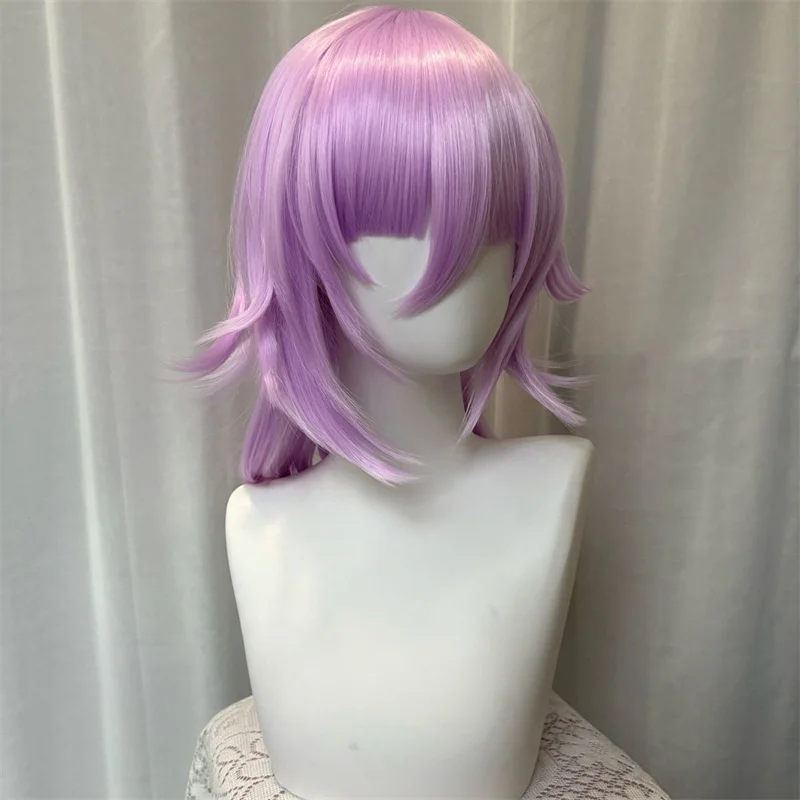 Picture 4: Anime Soul Eater Crona Cosplay Wig Light Purple Short Hair Heat Resistant Synthetic Wigs Halloween Play Role Women Carnival Prop