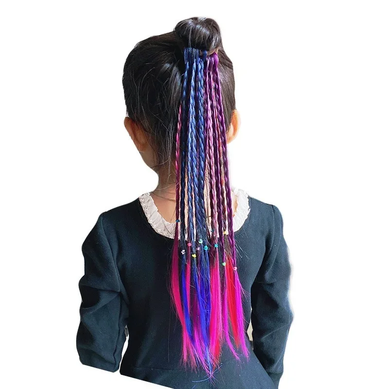 2 Stks/pak Nieuwe Meisjes Kids Twist Vlecht Touw Eenvoudige Rubberen Band Haaraccessoires Kids Pruik Touw Haar Braider Gereedschap Hoofdkleding