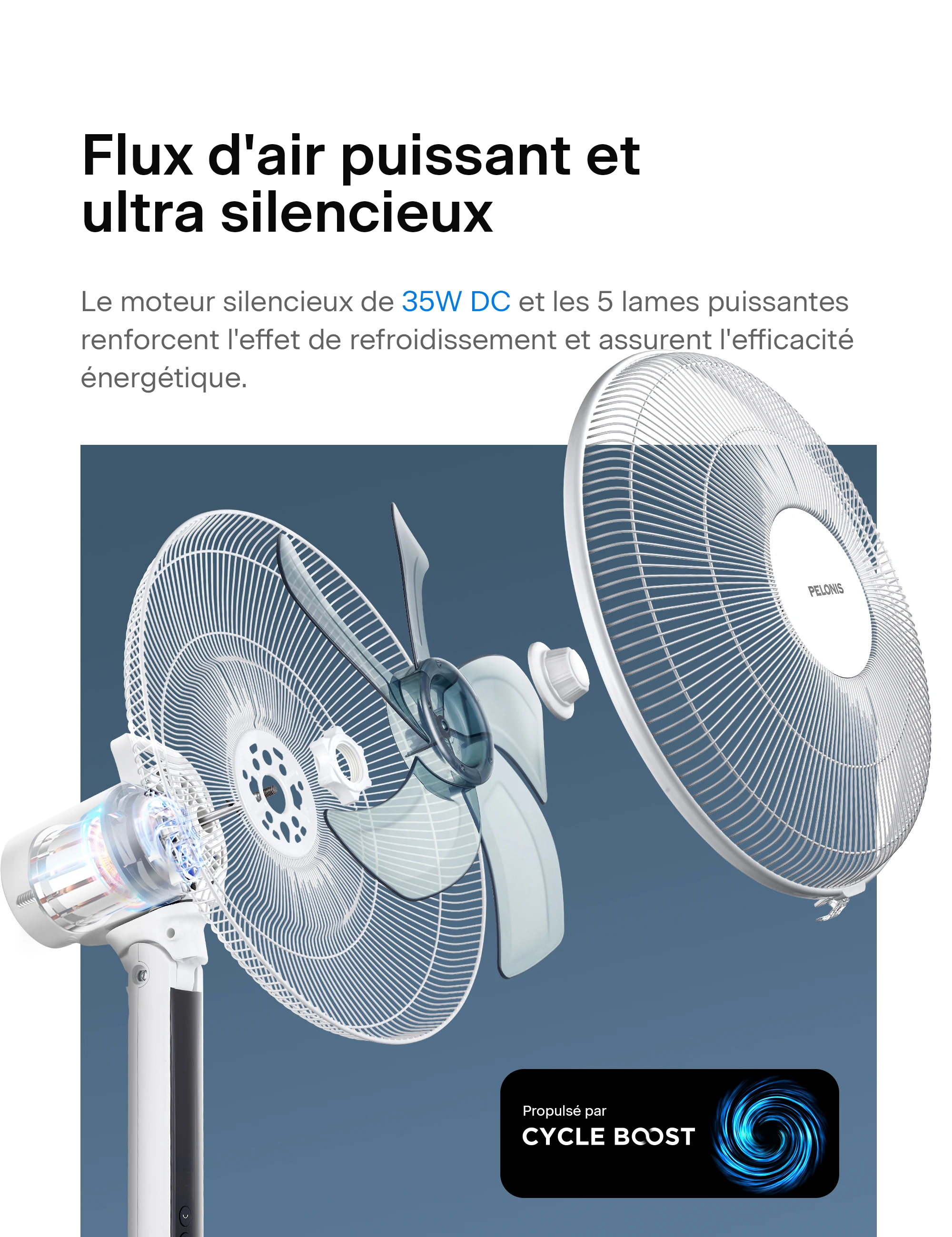 Midea PELONIS Quiet Floor Fan with Remote Control, 16 Inch DC Motor Fan with 85° Oscillation, Height Adjustable, 12 Speed Levels