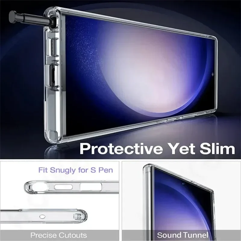 Transparente Magnetische Handyhülle für MagSafe Samsung Galaxy S26 S25 S24 S23 FE S22 S21 Note20 Ultra + MagSafe Kompatible Durchsichtige Stoßfänger-Abdeckung – Detail 5