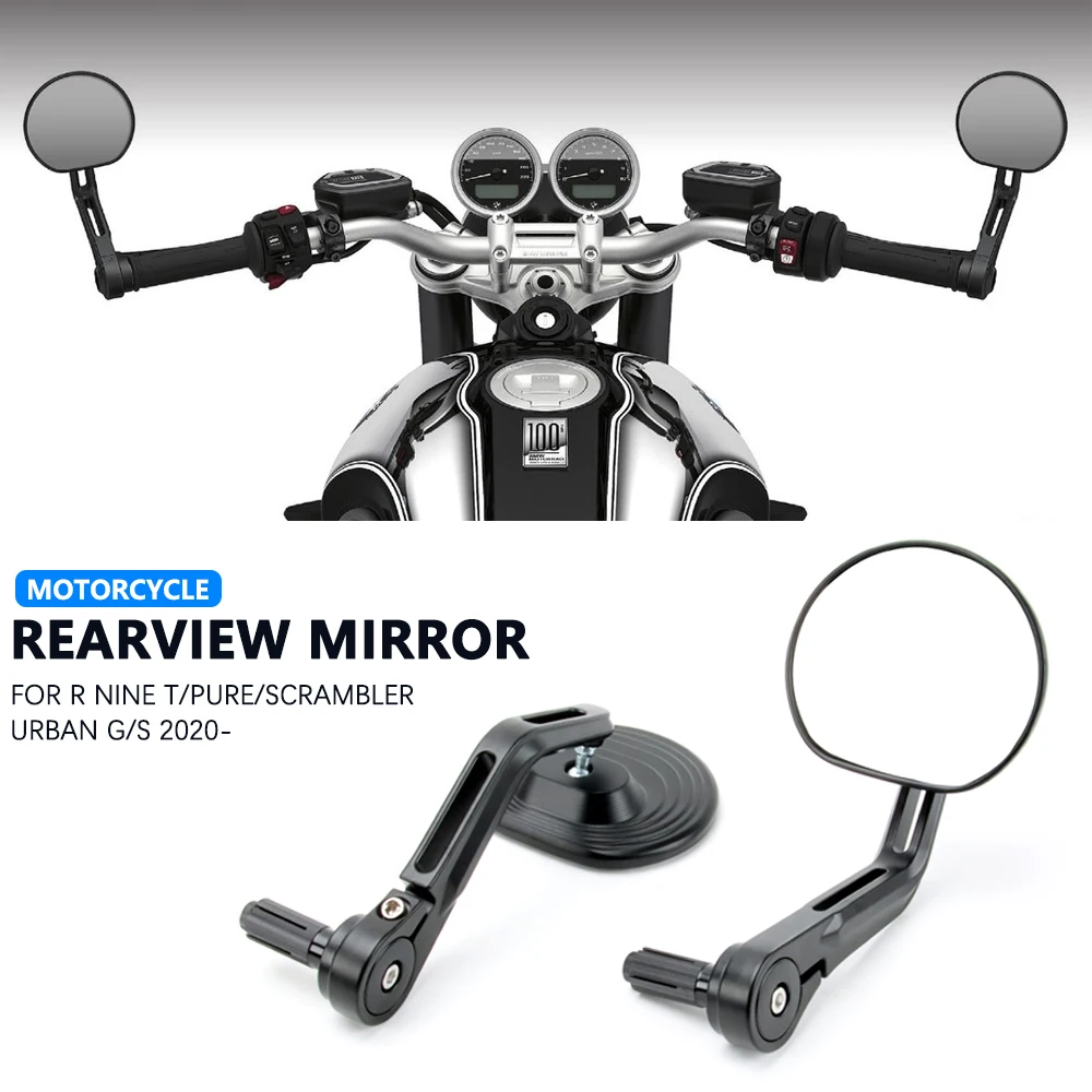 For BMW R9T R NINET NineT Urban G/S RnineT Scrambler RNINET Pure 2020- Motorcycle Mirrors HandleBar CNC Rear View Bar End Mirror