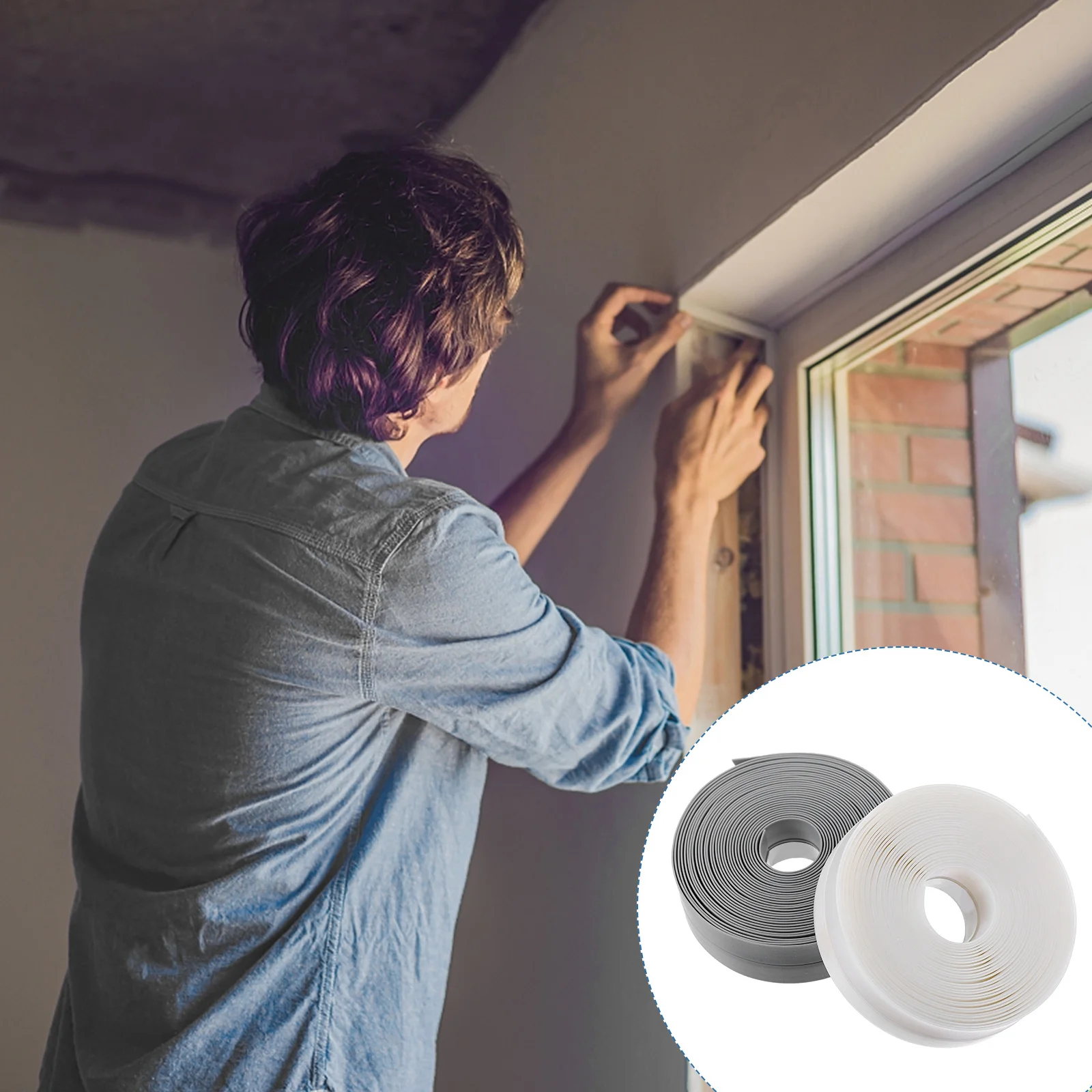 

2Pcs High Quality Soundproof Door Window Sealing Strips Self-Adhesive Anti-Ventilation Tape Noise Reducing Windproof Seal Strip