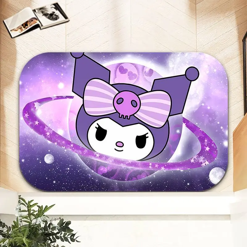 Cartoon Sanrio Surrounding Hello Kitty Bedroom Floor Mat Kuromi My Melody Cute Bathroom Anti Slip Water Absorbing Foot Mat Gift