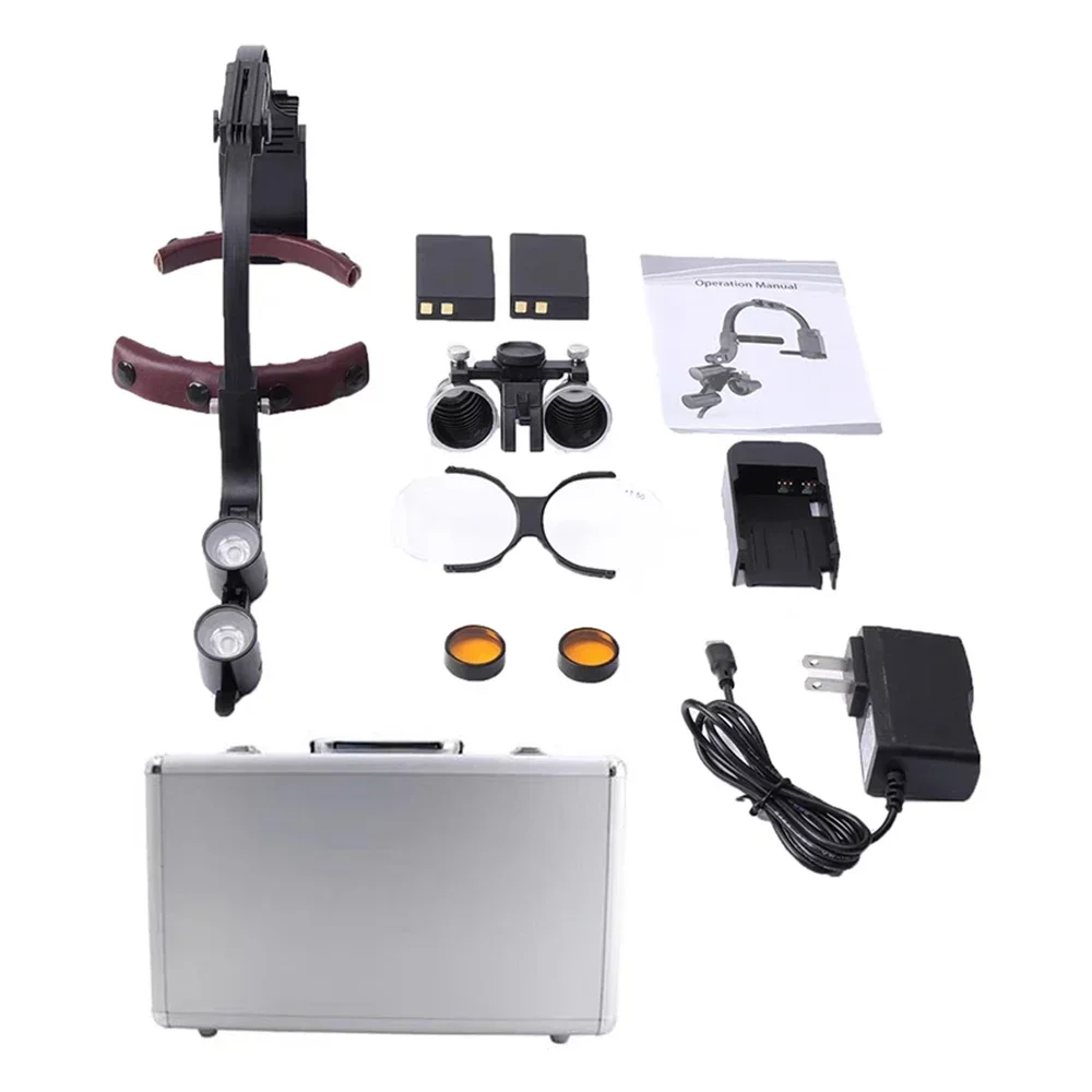 

Top Quality Surgical LED Light Headlight 5W Dental Head Light 3.5X Dental Loupes Dentist Tools 2.5X Medical Magnifying Glass Den