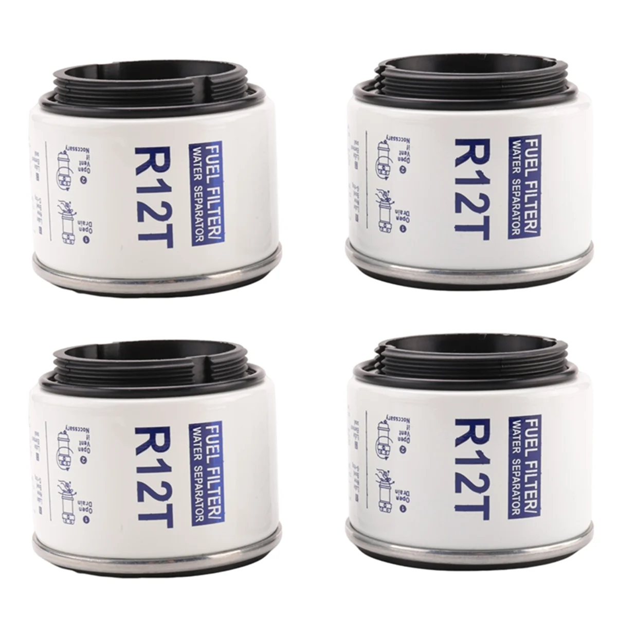 4Pcs for R12 R12S R12T Racor 140R 120At S3240 Npt Zg1 / 4-19 SFC-8801-10 Fuel Water Separator Filter