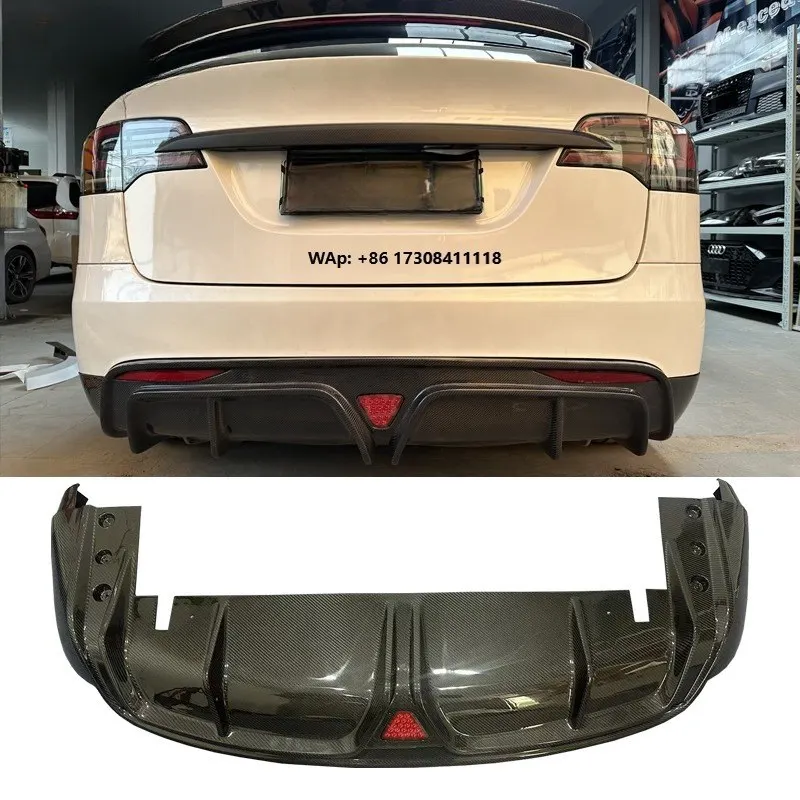 

Perfect Fit C Style Rear Diffuser Rear Bumper Carbon Fiber Car Body Kit for Model X Plaid 2021-2023