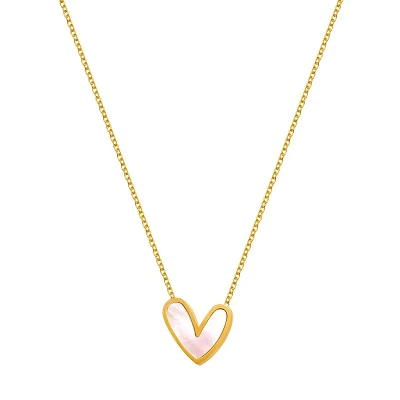 Carlidana Minimalistische Sieraden Pvd Verguld Roestvrij Staal Klassieke Schelp Hartvormige Schelp Ketting Voor Vrouwen Feest Bruiloft