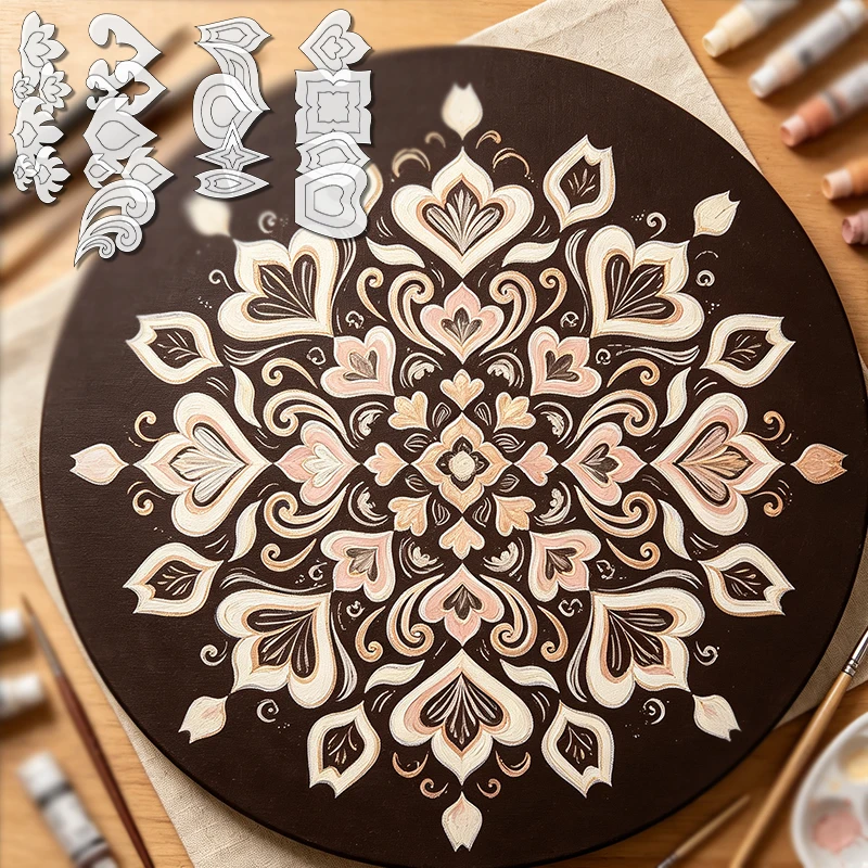YOMDID 54pcs Transparent PET Mandala Template Set DIY Art Craft Stencil With 14 Basic Pattern 3 Sizes Perfect For Dot Painting