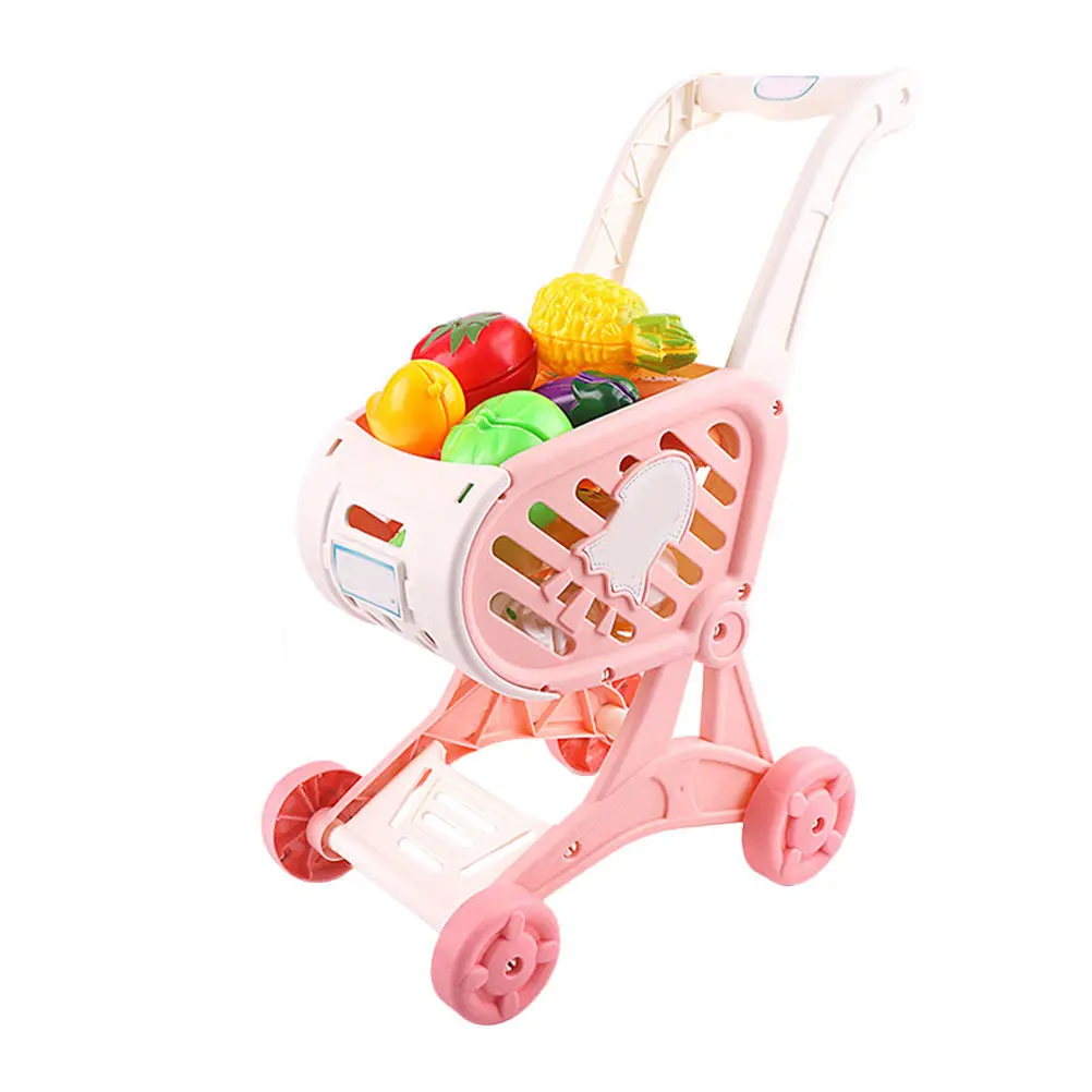 1Set Fruit Cutting Early Learning Set for Kids Toddlers Develop Hand Eye Coordination Creativity Play Shopping Cart Play Food