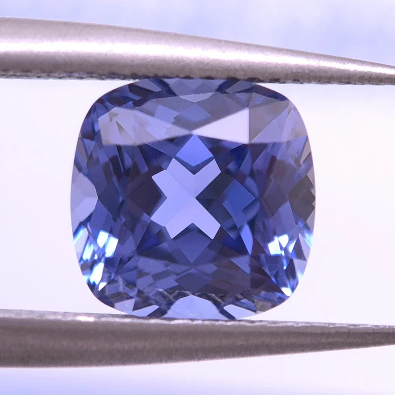 Top Lab Grown Sapphire Square Cushion Light Royal Blue VVS1 Selectable AGL Certificate Charms Beads Diy Jewelry Making Materials