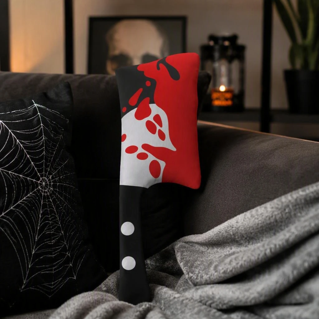 Bloody Knife Halloween Plush Pillow Horror Slasher Cushion Shaped Stuffed Throw Pillow Creepy Home Decor Sofa Accent Gift
