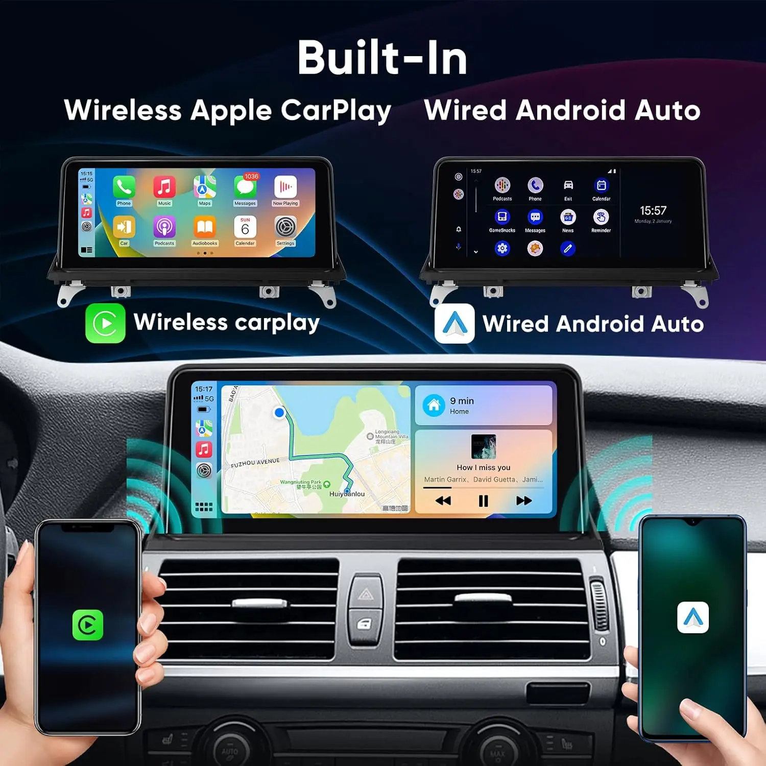 10.25 inch Touch Screen Wireless Apple CarPlay for BMW X5 X6 CCC E70 E71 (2007-2010) Android Auto Upgrade Factory Car Radio Reta