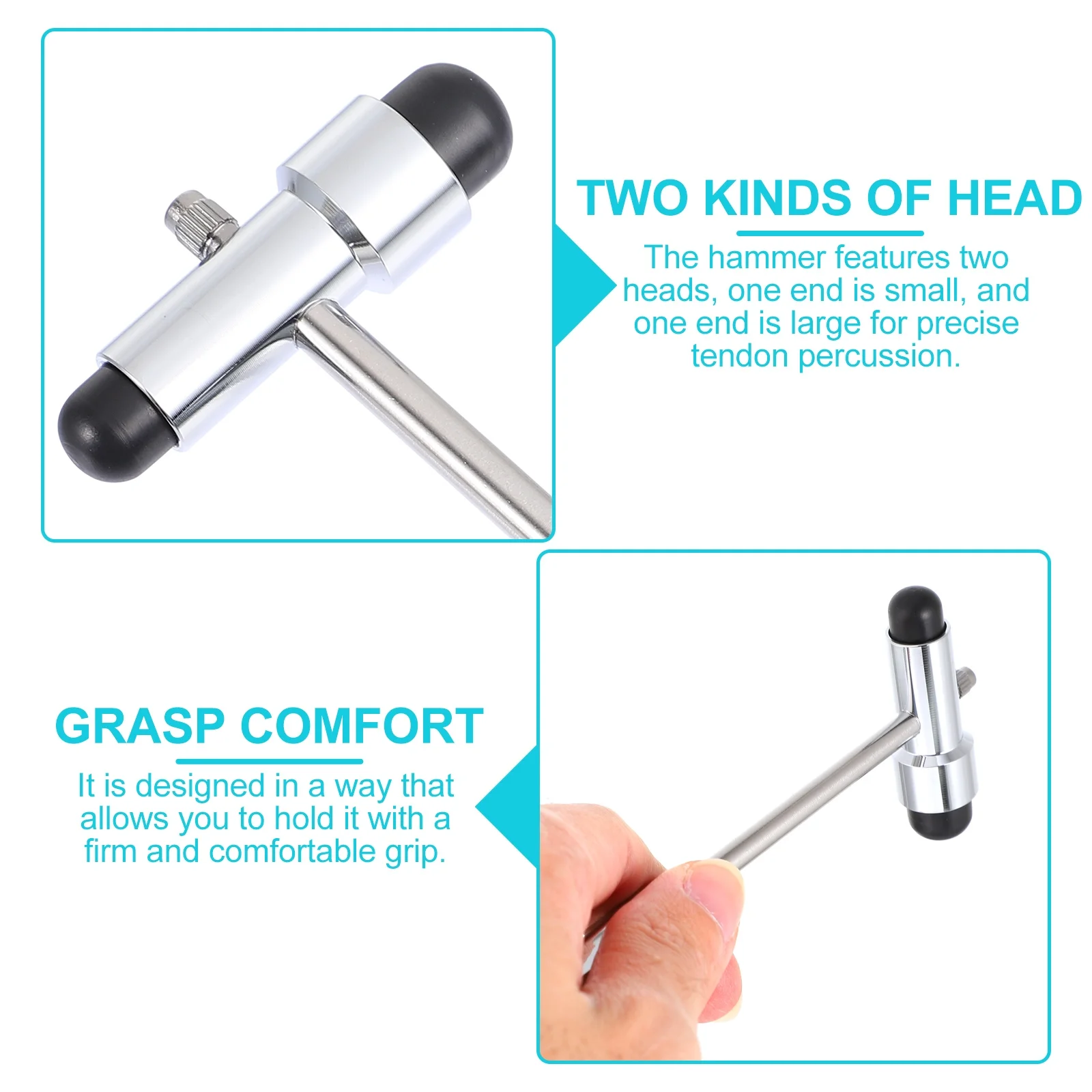 

Double-Headed Reflex Hammer Zinc Alloy Handle For Nerve Diagnosis Physical Exam Medical Teaching Equipment Diagnostic Tool