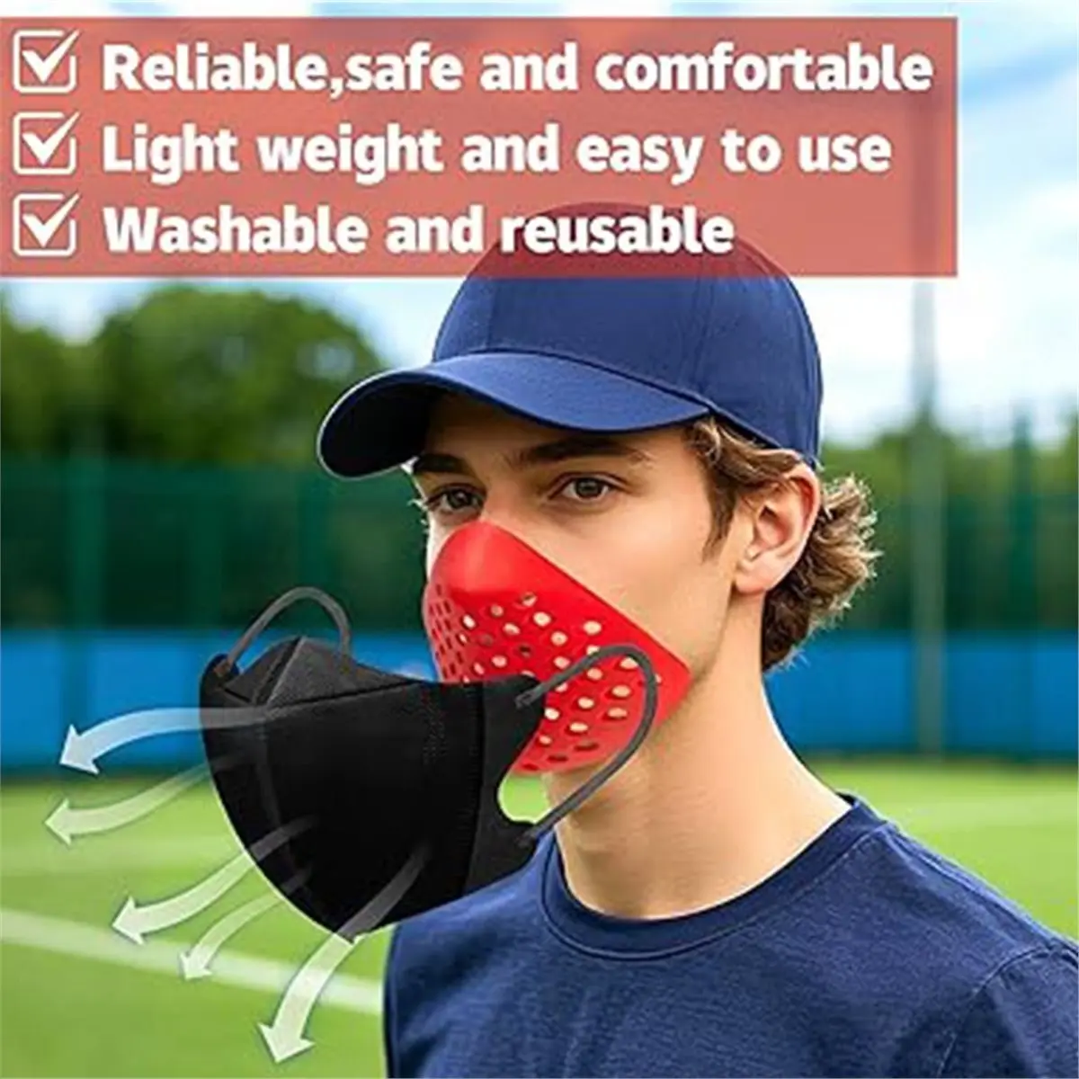useful 4Pcs 3D Silicone Mask Inner Bracket,Halloween Silicone Face Shell,Mask Face Frame Support for Halloween Cosplay Black