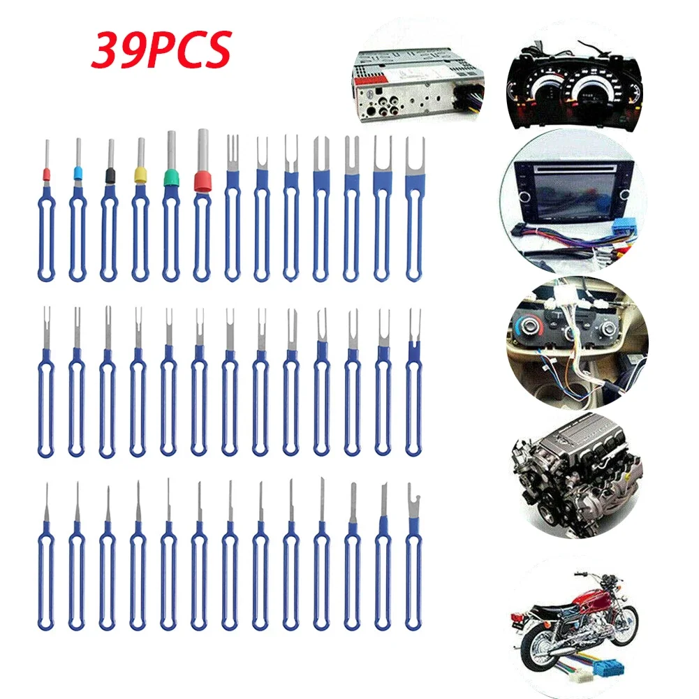 

36Pcs Stainless Steel 301 Car Terminal Removal Kit Wire Pin Extractor Set Car Stylus Wiring Crimp Connector Puller Repair Tools