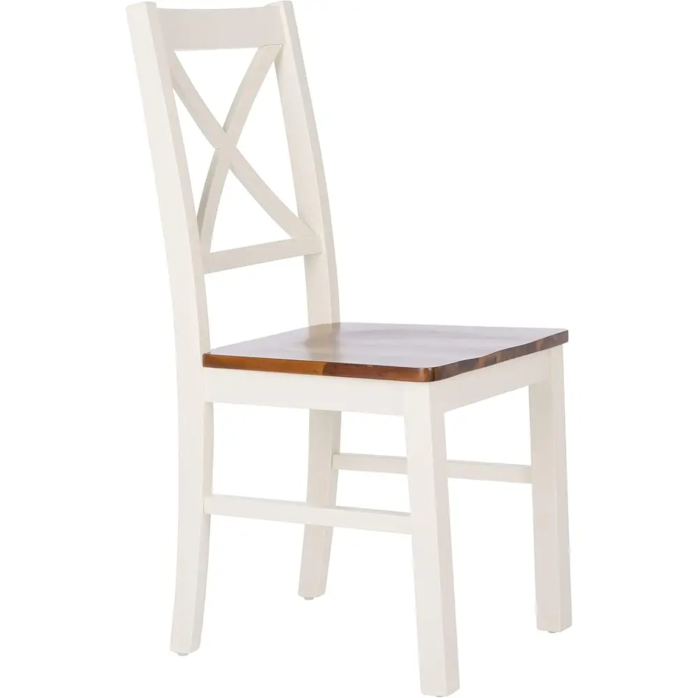 Home Collection Akash White And Natural X-Ba 18-Inch Dining Chair (Set Of 2)