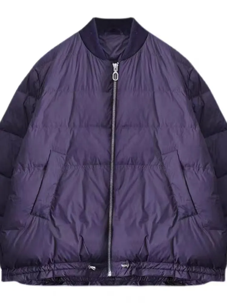 Femmes hiver coton Jaet Baseball Sle grande taille minceur artistique Faionable Thiened Long Sve fermeture à glissière manteau