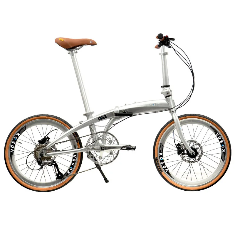 Aluminum Alloy Folding Bike With Gears, 451 Model, Brushed Silver, Disc Brake, Pedals Included, High-end Folding Bicycle