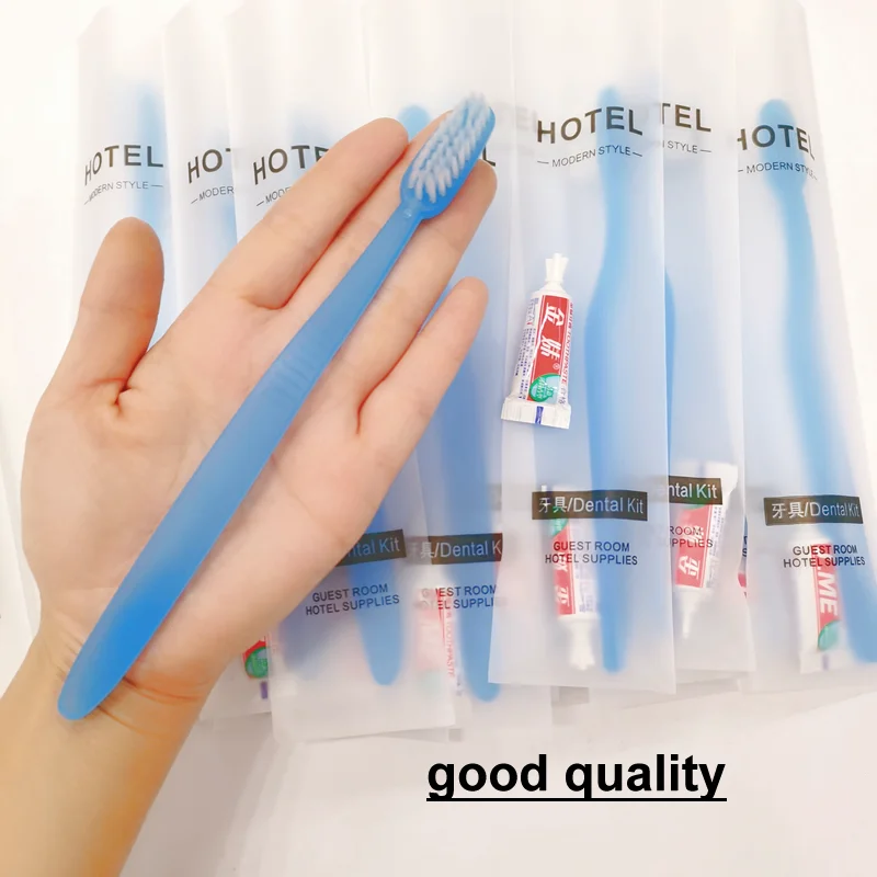 Free Shipping Hot Sale High Good Quality Hotel Supplies Family Guest Travel Kit Blue Toothbrush