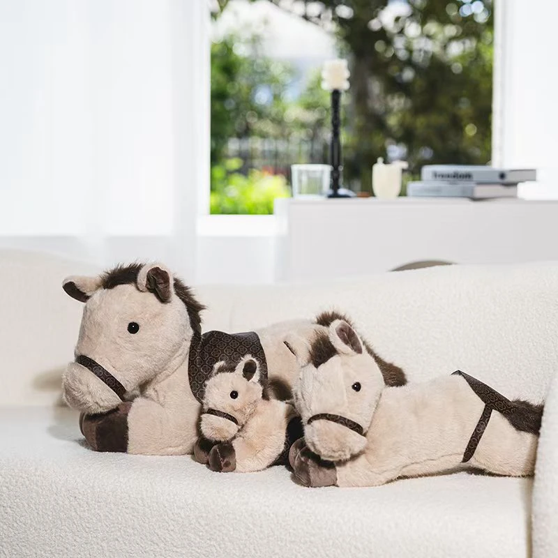 30/45/60CM couché Posture Style cheval en peluche jouet en peluche Animal cheval jouet décor à la maison faveur ferme accessoires enfant anniversaire cadeau de noël