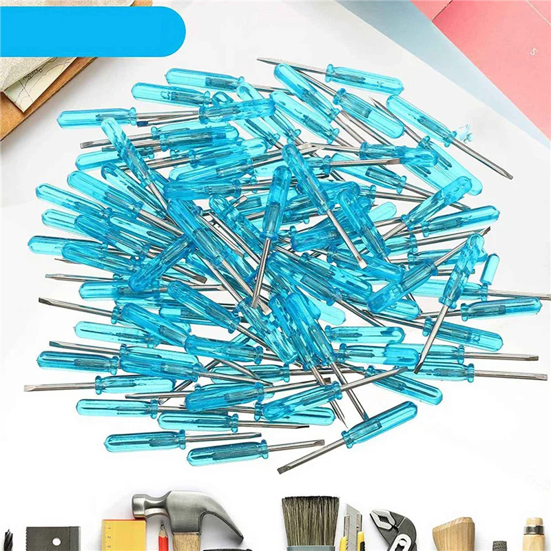 ABRE-400PCS Obeng Berlubang Mini, Kepala Datar 2.0Mm Panjang 45Mm untuk Perbaikan Peralatan Kecil