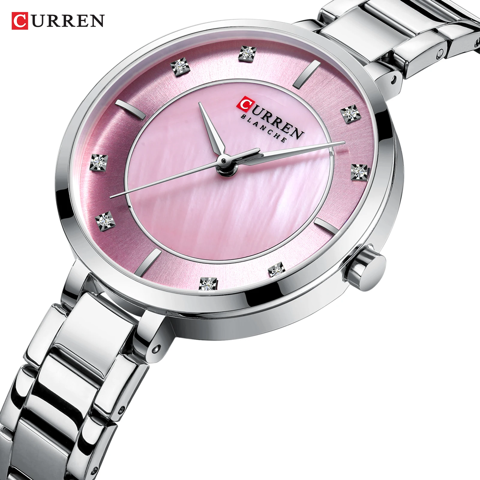 New Watches Women CURREN Fashion Luxury Rhinestone Dial Quartz Clock Waterproof Stainless Steel Band Wristwatch for Ladies