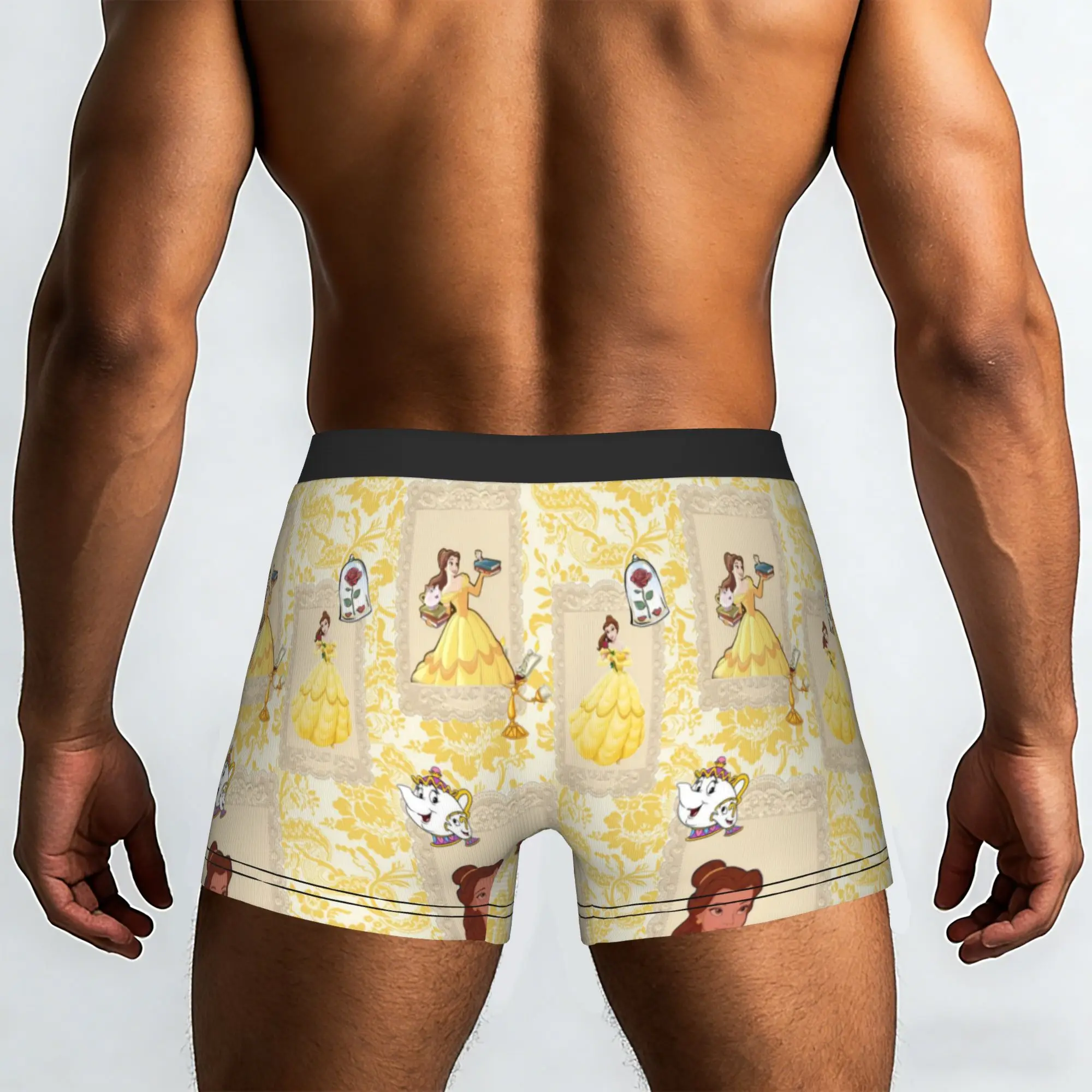 Custom Beauty Anime And The Beast Underwear Men Printed  Boxer Briefs Shorts Panties Breathable Underpants
