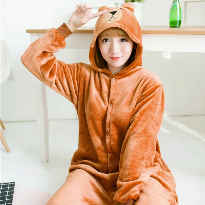 SN55Kigurumi الدب الكرتون نيسيس الاطفال الأطفال الفانيلا بيجاما للحيوانات حللا النساء الرجال ملابس خاصة Onepiece أنيمي تأثيري $@1 واط