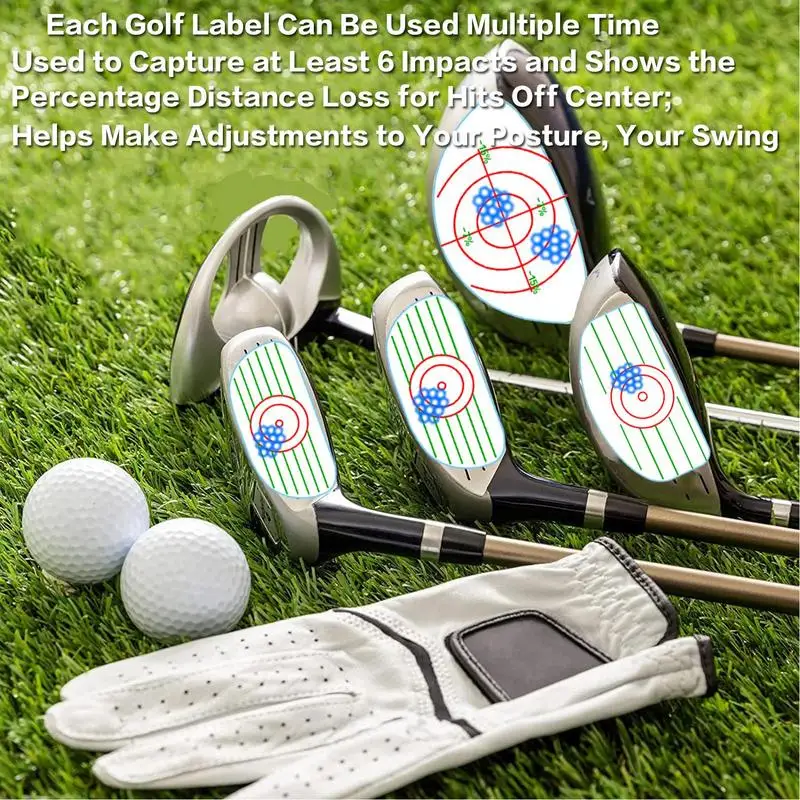 Golf Tape For Clubs Swing Practice Stickers High-Resolution Strike Stickers For Iron Wood Putters 7-in-1 Swing Training Aid