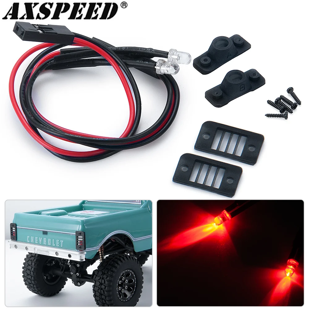 AXSPEEED 1/2/5 ชิ้นไฟท้ายด้านหลัง 2 LEDs Spotlight ไฟหน้าสําหรับ 1/24 Axial SCX24 Ford Chevrolet AXI00001 RC รถอะไหล่