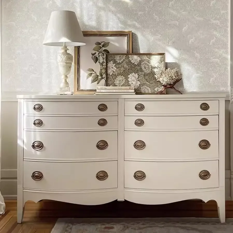 

56French solid wood locker, old, retro, modern and simple, against the wall, porch, dining side cabinet