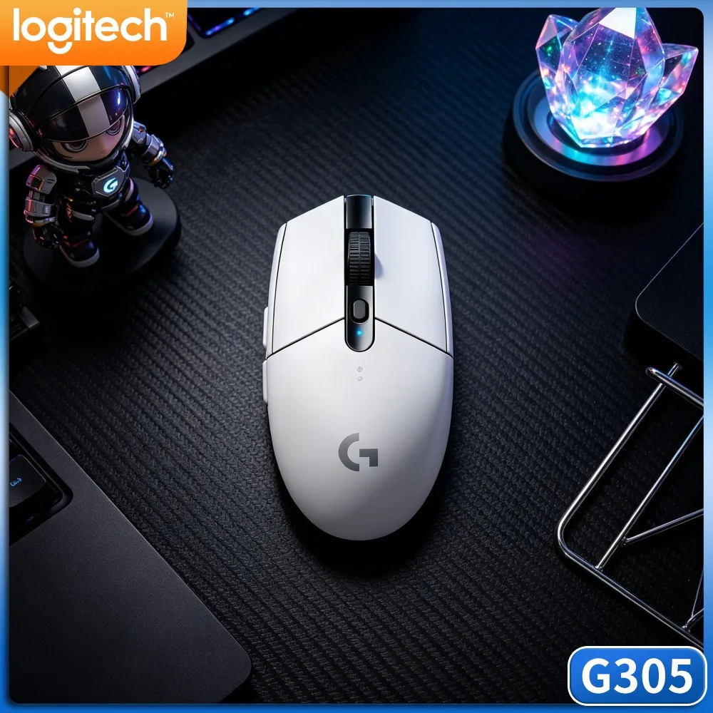 Logitech G305 LIGHTSPEED Heavy‑Use Play Mice,HERO 12000 DPI Optical Sensor,6 Custom Buttons,250H Battery Life Fit PC Mac System