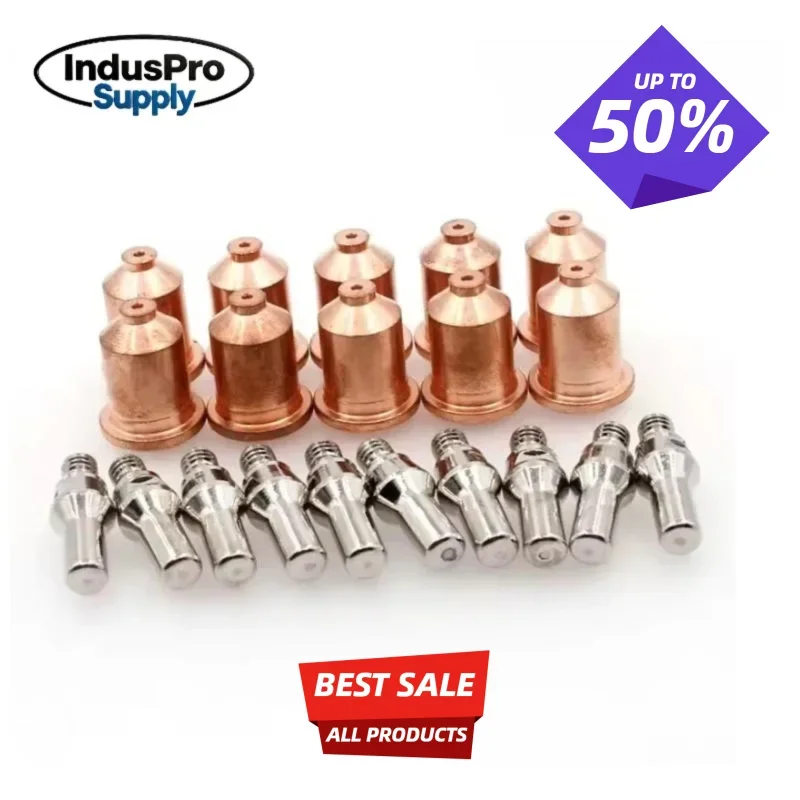 Consumibles para Antorcha de Corte por Plasma PTM-60 IPT-60 PT-60 IPT-40, Electrodo 52582, Punta de Contacto, Boquilla de 0.9mm 51318C, Paquete de 20 Piezas