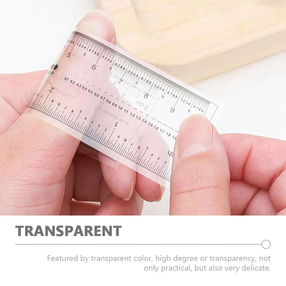 

10pcs Transparent Plastic Ruler Nail Art Measuring Straight Inches Centimeters Student Kids School Supplies Manicure Tools